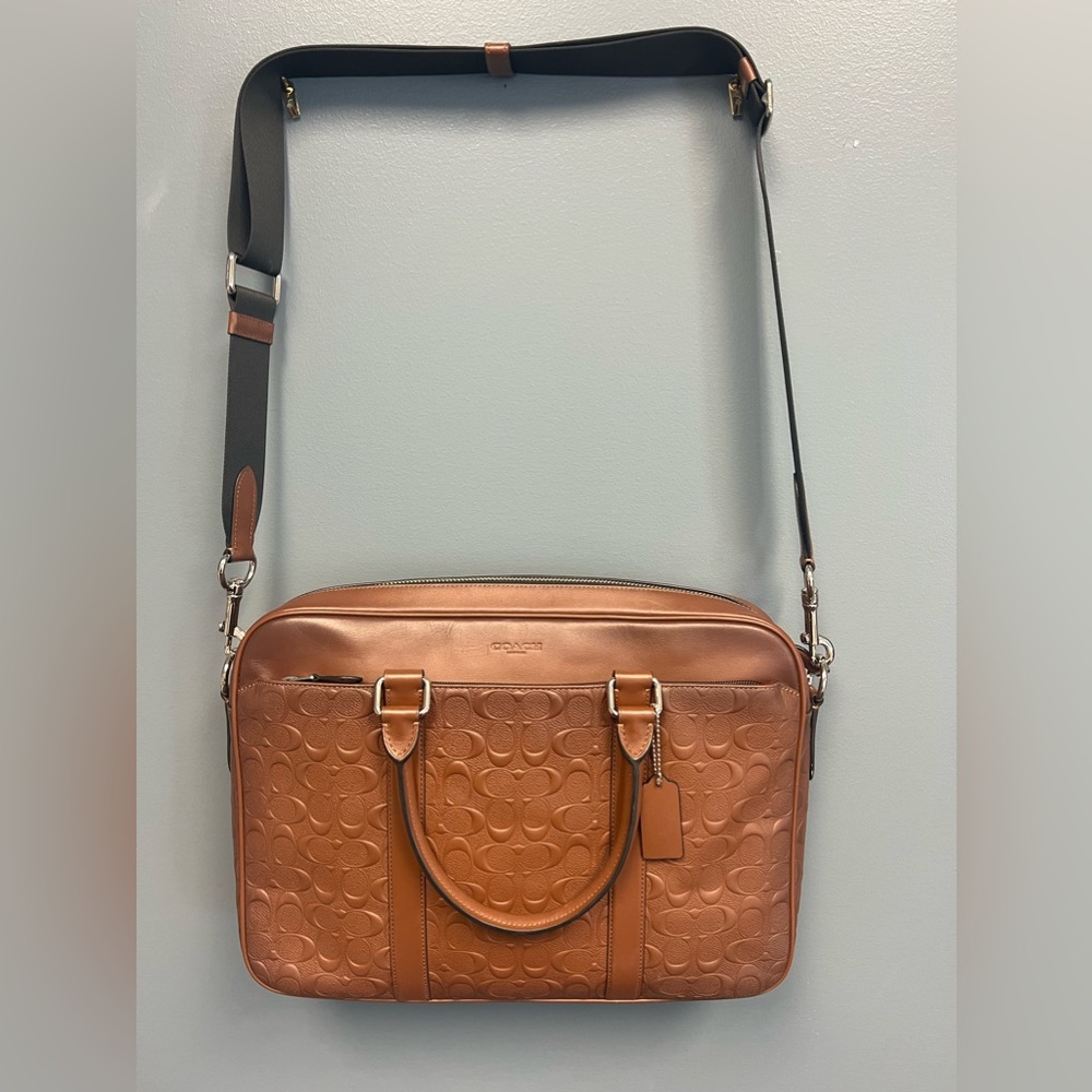 Authentic Coach Brief Brown in Signature Leather